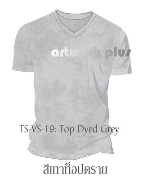 T-Shirt, TS-VS-19, เสื้อยืดคอวี สีเทาท็อปดราย